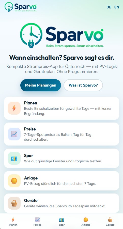 Sparvo — Save on electricity. Switch on smart.