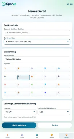 Sparvo: Reduce electricity costs in a targeted manner with the free WebApp